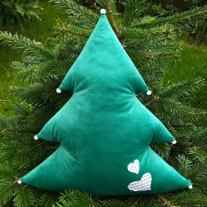 Świąteczna poduszka choinka zielona.