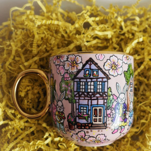 świąteczny ręcznie malowany kubek WIELKANOC