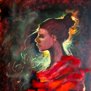 "Światło i ciepło we mnie" obraz 70x60cm, portret