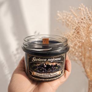 Świeca sojowa czarne piżmo Czarna Magia handmade 220ml