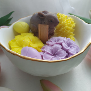 Świeca sojowa z zajączkiem Wielkanoc