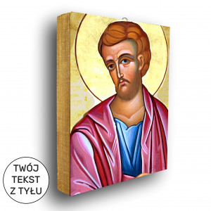 Święty Bartłomiej- ikona z tekstem z tyłu