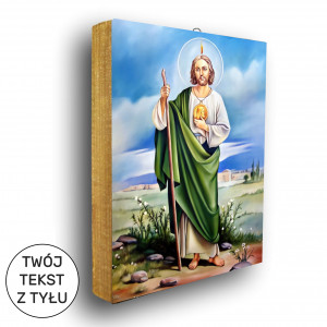 Święty Juda Tadeusz - ikona z tekstem z tyłu