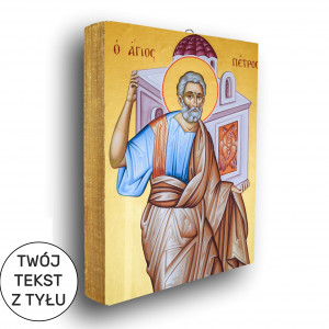 Święty Paweł Apostoł - ikona z  tekstem z tyłu