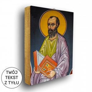 Święty Paweł  Apostoł - ikona z  tekstem z tyłu
