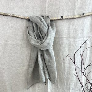 Szal lniany - naturalny szary