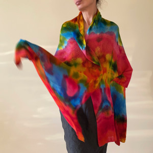 Szal z wełny merino kolor