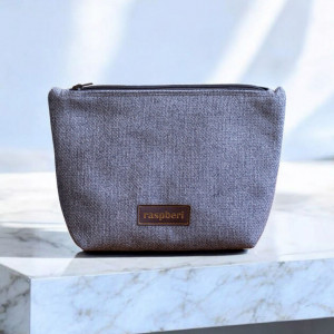 Szara gładka kosmetyczka MAXI