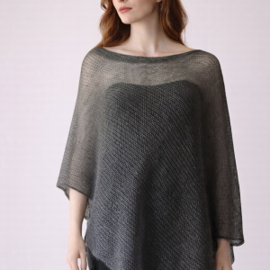 Szare poncho z moheru