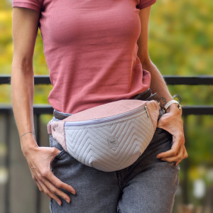 szaro-różowa nerka L