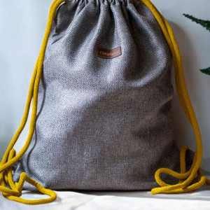 Szary duży workoplecak basic plecionka