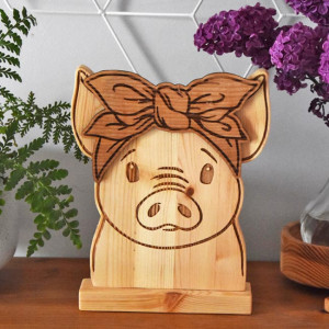 Szczęśliwa świnka z kolekcji "WEGAŃSCY PRZYJACIELE"