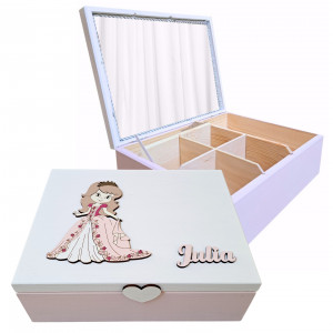 Szkatułka z lusterkiem, personalizowana-L42
