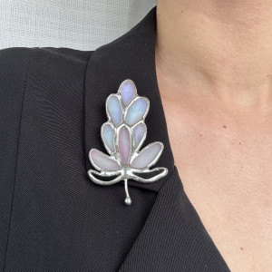 Szklana Witrażowa broszka Kwiat "Lawenda" Prezent dla nej