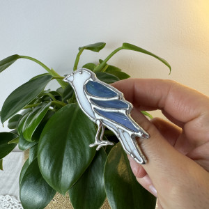 Szklana Witrażowa broszka Ptak Technika Tiffany'ego