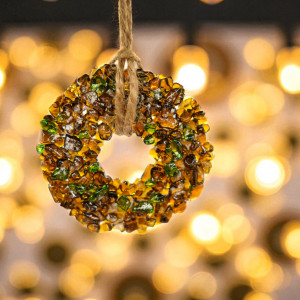 Szklana zawieszka choinkowa brąz