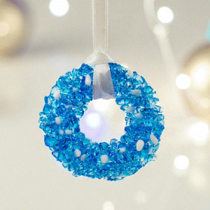 Szklana zawieszka choinkowa niebieska