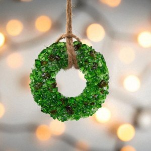 Szklana zawieszka choinkowa zielona