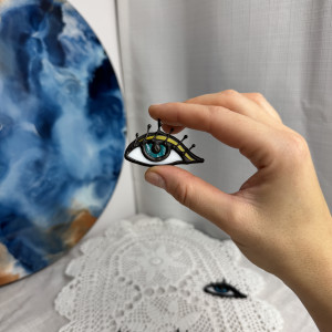 Szklany naszyjnik wisior "Oko". Wisiorek talizman. Witraż Tiffany'ego