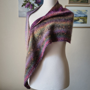 Szlachetna, oryginalna chusta/szal z wełenką, jedwabiem i moherem