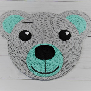 Sznurkowy dywan miś 60 cm głowa + 15 cm uszy