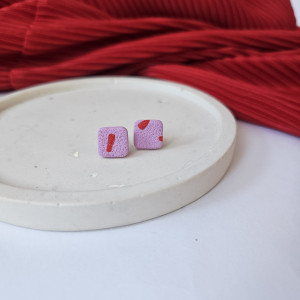 Sztyfty kwadraty różowo czerwone