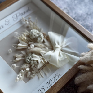 Szybka wysyłka! Ramka z bukietem z okazji na ślubu z życzeniami