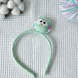 szydełkowa opaska do włosów sówka, sowa