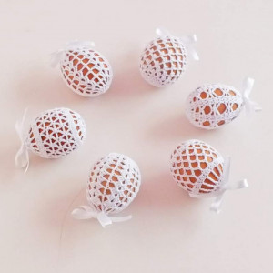 Szydełkowa pisanka koszulka na jajka wielkanocne zestaw 6 sztuk