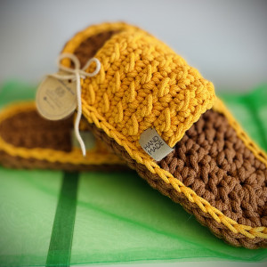 Szydełkowe kapcie bawełniane „Relaks”