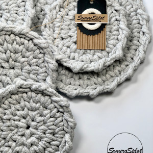 Szydełkowe podkładki ze sznurka bawełnianego #02,