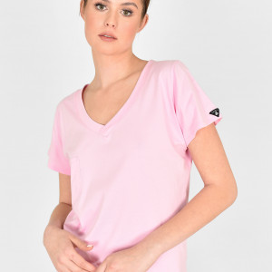 T-shirt V-Neck różowa Landrynka