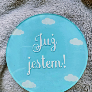 Tabliczka Już jestem do sesji noworodkowej, z okazji narodzin