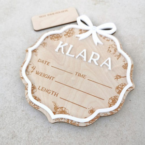Tabliczka metryczka dla noworodka, metryczka dla dziewczynki
