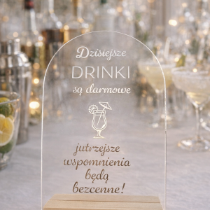 Tabliczka na wesele drink bar imprezę dekoracja stołu, na urodziny
