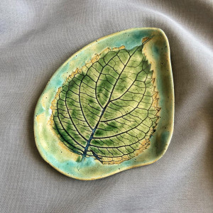 Talerzyk ceramiczny liść Hortensja 1