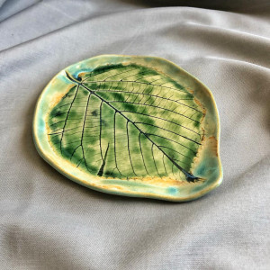 Talerzyk ceramiczny liść Hortensja 2