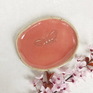 Talerzyk ceramiczny różowy Motyl