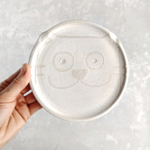 Talerzyk z kotem - biały