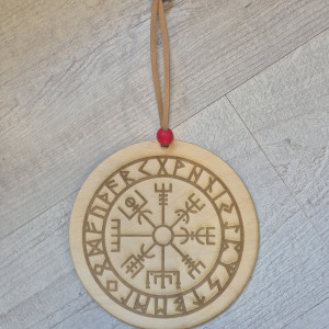 Tarcza algizowa runiczna obrazek amulet ochronny runy