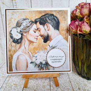 Telegram ślubny premium | Cudownej parze z najlepszymi życzeniami