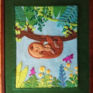 Tkaninowy obraz z leniwcem