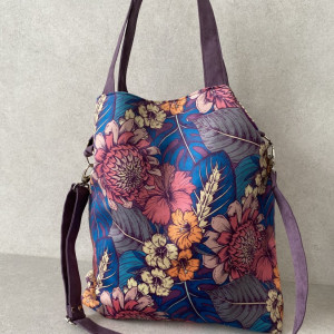 Torba hobo XXL - print bajeczny ogród