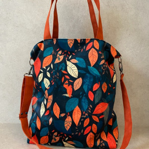 Torba hobo XXL - print jesień