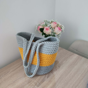 Torba na ramię szydełkowa ze sznurka 23cmx30cm