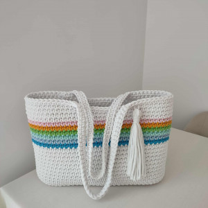 Torba na ramię szydełkowa ze sznurka 40cmx30cm