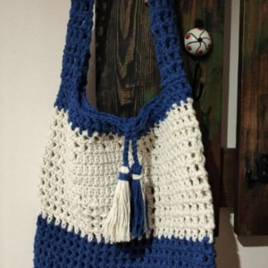 Torba niebiesko biała