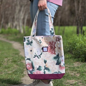 Torba shopper piwonia