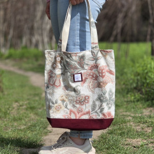 Torba shopper w kwiaty art deco
