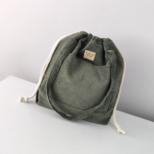 Torba SummerBag FOREST-duża ciemnozielona torba sztruksowa